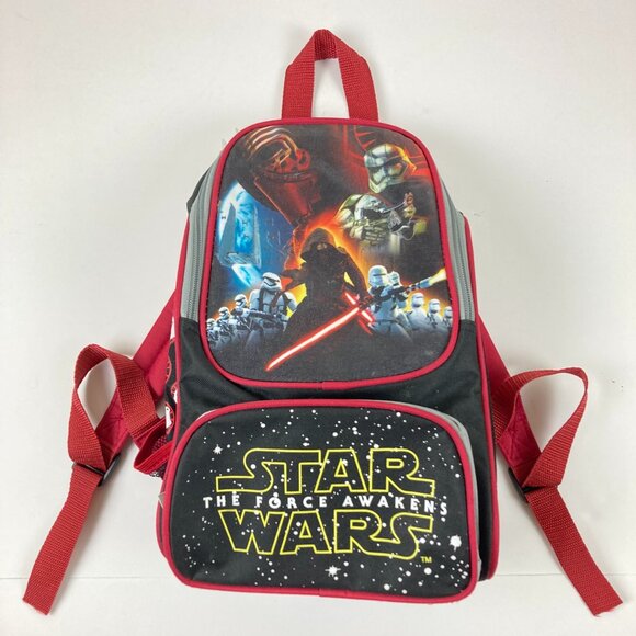 Star Wars The Force Awakens Black & Red Backpack Lunch Pack 14 x 5 NWOT - Picture 1 of 7